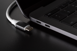 The laptop with USB-C port